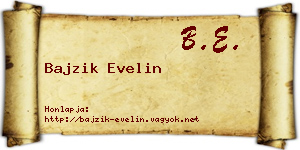 Bajzik Evelin névjegykártya